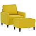 Poltrona Con Poggiapiedi Giallo 60 Cm In Velluto - Foto miniatura 2