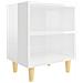 Lusso Casadino -  Comodini Gambe In Legno Massello 2pz Bianco Lucido 40x30x50 Cm - Foto miniatura 3