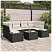 Set di Sofà da Giardino 7 Pezzi con Cuscini Nero Polyrattan - Foto miniatura 2