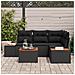 Set Divano Giardino 5 Pezzi con Cuscini Polyrattan Nero Acacia - Foto miniatura 3