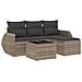 Set Divano da Giardino 5pz con Cuscini Grigio Chiaro Polyrattan - Foto miniatura 1