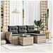 Set Divano da Giardino 5pz con Cuscini Grigio Chiaro Polyrattan - Foto miniatura 2
