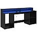 Scrivania Rovere Nero 200x55x91 cm Legno ingegnerizzato - Foto miniatura 1