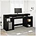 Scrivania Rovere Nero 200x55x91 cm Legno ingegnerizzato - Foto miniatura 2