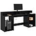 Scrivania Rovere Nero 200x55x91 cm Legno ingegnerizzato - Foto miniatura 3