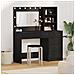 Set da toeletta a 2 pezzi con LED in legno ingegnerizzato nero - Foto miniatura 2