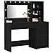 Set da toeletta a 2 pezzi con LED in legno ingegnerizzato nero - Foto miniatura 3