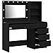 Set da toeletta a 2 pezzi con LED in legno ingegnerizzato nero - Foto miniatura 6