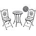 Set Bistrot Pieghevole Comiso Metallo Nero/bianco - Foto miniatura 2
