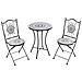 Set Bistrot Pieghevole Comiso Metallo Nero/bianco - Foto miniatura 3