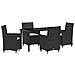 Set da Pranzo per Giardino 5 pcs Nero polyrattan - Foto miniatura 1