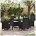 Set da Pranzo per Giardino 5 pcs Nero polyrattan - Foto miniatura 2