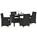 Set da Pranzo per Giardino 5 pcs Nero polyrattan - Foto miniatura 3