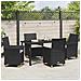 Set da Pranzo per Giardino 5 pcs Nero polyrattan - Foto miniatura 4