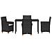 Set da Pranzo per Giardino 5 pcs Nero polyrattan - Foto miniatura 7