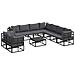 Set Divano da Giardino con cuscino 10 pcs Nero Alluminio - Foto miniatura 1