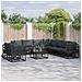 Set Divano da Giardino con cuscino 10 pcs Nero Alluminio - Foto miniatura 2
