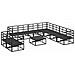 Set Divano da Giardino con cuscino 10 pcs Nero Alluminio - Foto miniatura 5