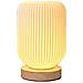 Lampada Da Tavolo Dimmerabile Usb Stampata In 3d Con Base In Legno - Moderna Luce Notturna Da Comodino - Foto miniatura 1