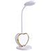 Lampada Da Scrivania Usb A Forma Di Cuore Con Porta Penne, Luminosità Regolabile E Specchio Magnetico - Foto miniatura 1