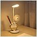 Lampada Da Scrivania Usb A Forma Di Cuore Con Porta Penne, Luminosità Regolabile E Specchio Magnetico - Foto miniatura 2
