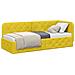 Cornice del letto ad angolo Giallo 80 x 200 cm Velluto - Foto miniatura 3