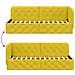 Cornice del letto ad angolo Giallo 80 x 200 cm Velluto - Foto miniatura 9