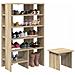 Mobile per scarpe 2 pcs Rovere Sonoma Legno multistrato - Foto miniatura 3