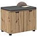Panca per ingresso con porta Rovere Artigianale 60 x 38 x 46 cm - Foto miniatura 3
