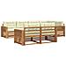 Set di divani da esterno con cuscino 7 pcs Naturale e Crema - Foto miniatura 1