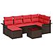 Set Divano da Giardino 7 pcs Marrone polyrattan - Foto miniatura 1