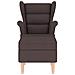 Poltrona con Poggiapiedi Marrone Scuro in Tessuto - Foto miniatura 4