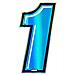 Numero 1 Adesivo Slim Olografico Blu, 10 x 6,5 cm - Foto miniatura 1