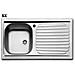 LAVELLO CUCINA INCASSO ACCIAIO INOX UNA VASCHETTA Destra DX 86 cm - Foto miniatura 1