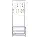 Appendiabiti Con Poggiascarpe 68x32x182,5 Cm Bianco - Foto miniatura 2