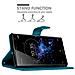 Custodia Compatibile Con Sony Xperia Xz2 In Blu Fiore - Coperchio Protettivo In Design Floreale Con Chiusura Magnetica, Funzione Stand E Slot Per Carte - Foto miniatura 3