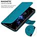 Custodia Compatibile Con Sony Xperia Xz2 In Blu Fiore - Coperchio Protettivo In Design Floreale Con Chiusura Magnetica, Funzione Stand E Slot Per Carte - Foto miniatura 7