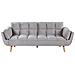 Divano Letto In Velluto Grigio Chiaro Asby - Foto miniatura 1