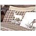 Completo Lenzuola Linea Pensieri Delicati 100% Cotone Disegno Cervo Tartan Matrimoniale Beige - Foto miniatura 7