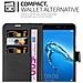 Custodia Compatibile Con Huawei Enjoy 7 Plus In Nero Carbone - Coperchio Protettiva Con Chiusura Magnetica, Funzione Stand E Tasca Per Le Carte - Foto miniatura 3