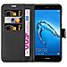 Custodia Compatibile Con Huawei Enjoy 7 Plus In Nero Carbone - Coperchio Protettiva Con Chiusura Magnetica, Funzione Stand E Tasca Per Le Carte - Foto miniatura 6