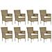 Set Pranzo Da Giardino 9 Pz Con Cuscini In Polyrattan Beige - Foto miniatura 3
