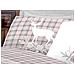 Completo Lenzuola Flanella Pensieri Delicati 100% Cotone Disegno Cervo Tartan Piazza E Mezza Beige - Foto miniatura 4