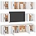 Set Mobili Porta Tv 8pz Bianco In Legno Multistrato - Foto miniatura 3