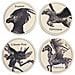 Harry Potter Magical Creatures Coasters Set Of 4 Ceramic - Set Sottobicchieri Creature Magiche - Half Moon Bay - Foto miniatura 1