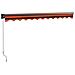 Tenda Retrattile Arancione Marrone 3,5x2,5m Tessuto E Alluminio - Foto miniatura 6