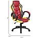 Sedia Da Gaming Caloundra, Poltrona Da Gaming Adulto, Sedia Da Scrivania, 66x61h104/114 Cm, Rosso E Giallo - Foto miniatura 2