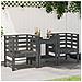 Sedie Da Giardino 2pz Grigie 61,5x53x71cm Legno Massello Pino - Foto miniatura 1
