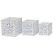 Set Di Vasi Da Fiori Dkd Home Decor Fogli Dorato Metallo 15 X 15 X 15 Cm Bianco Tropicale Foglia Della Pianta - Foto miniatura 1