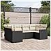 Set Divano Da Giardino 6 Pz Con Cuscini Nero In Polyrattan - Foto miniatura 3
